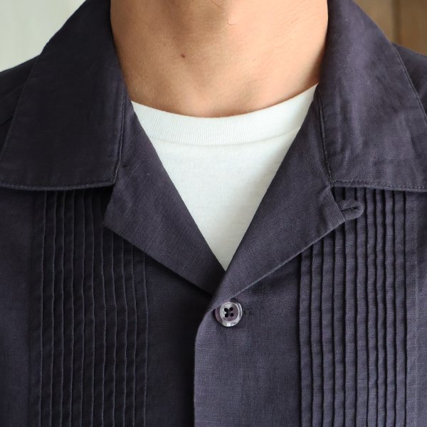 画像19: 綿麻キャンバス ハーフスリーブ オープンカラー キューバシャツ / Audience