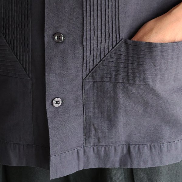 画像20: 綿麻キャンバス ハーフスリーブ オープンカラー キューバシャツ / Audience