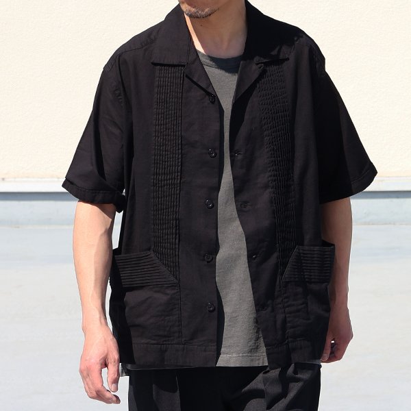 画像3: 綿麻キャンバス ハーフスリーブ オープンカラー キューバシャツ / Audience
