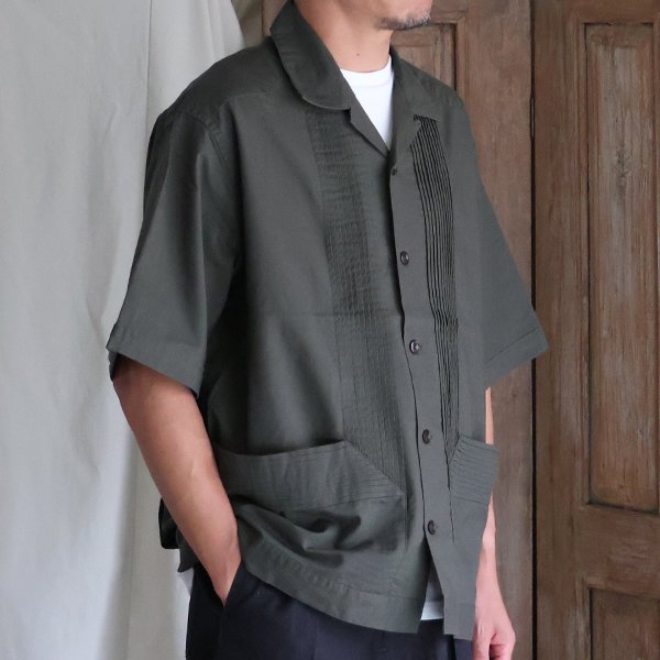 画像5: 綿麻キャンバス ハーフスリーブ オープンカラー キューバシャツ / Audience