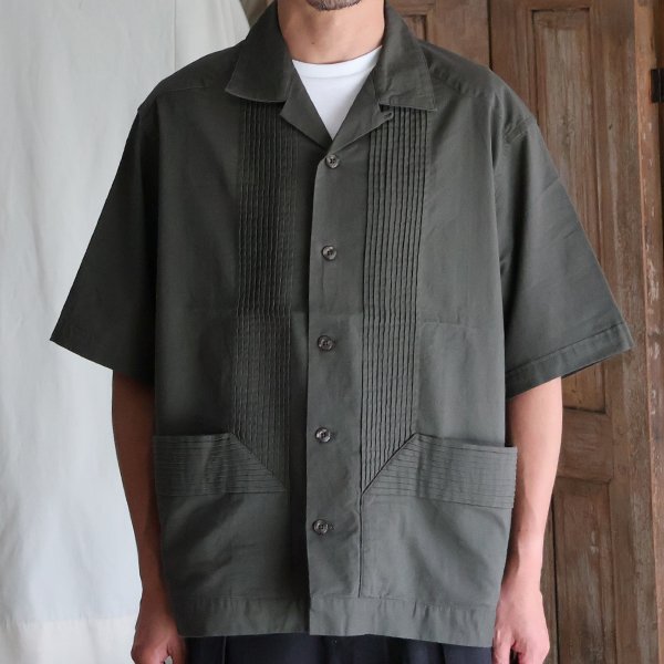 画像6: 綿麻キャンバス ハーフスリーブ オープンカラー キューバシャツ / Audience