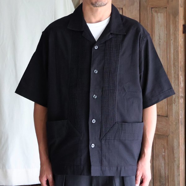 画像9: 綿麻キャンバス ハーフスリーブ オープンカラー キューバシャツ / Audience