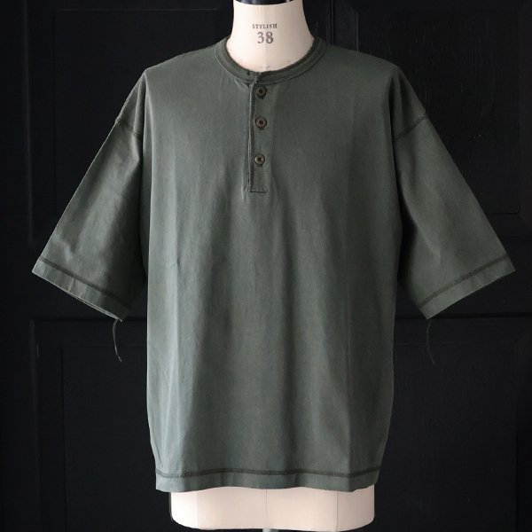 画像4: ピグメント 米綿 (USAコットン) 16/-天竺 ( 8.45オンス) 3ボタン ヘンリーネック Tシャツ / Audience