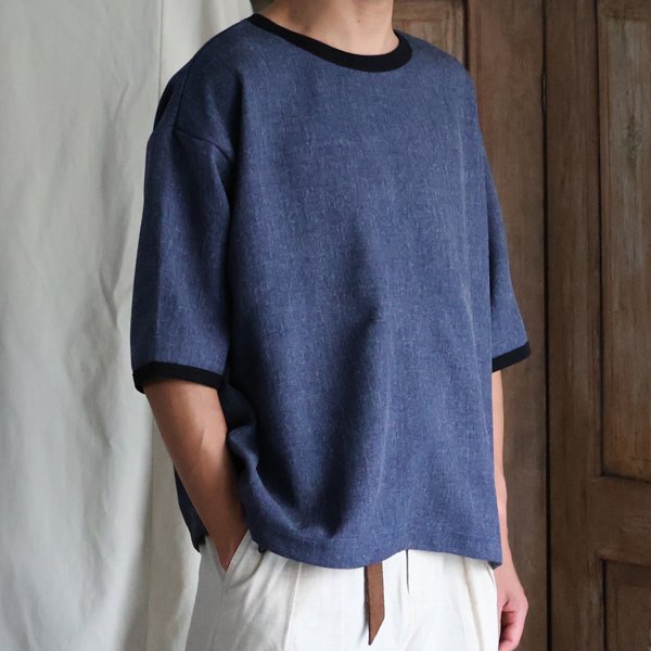 画像10: Naturemier™️（ナチュレミア）TECH リネンライク メランジツイル ドローコード バルーン ハーフスリーブ リンガー POシャツ【MADE IN JAPAN】『日本製』/ Upscape Audience