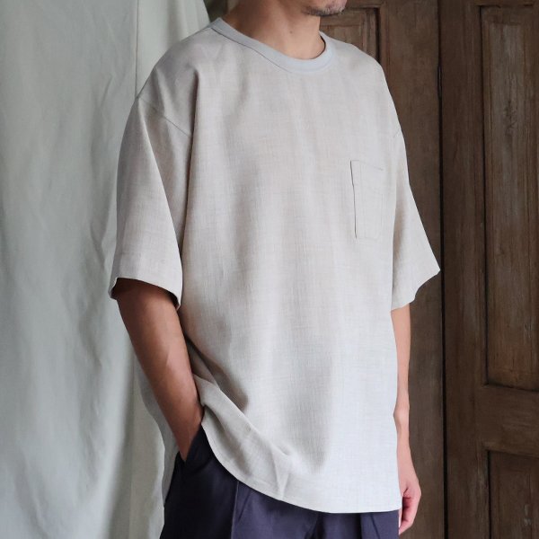 画像2: Reflax（リフラクス）TECH リネンライクキャンバス グラスポケ付き ヘムラウンド ハーフスリーブ POシャツ【MADE IN JAPAN】『日本製』/ Upscape Audience