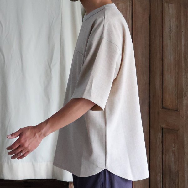 画像4: Reflax（リフラクス）TECH リネンライクキャンバス グラスポケ付き ヘムラウンド ハーフスリーブ POシャツ【MADE IN JAPAN】『日本製』/ Upscape Audience