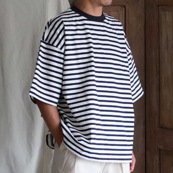 画像2: VORTEX 8オンス (MVS天竺) ボーダー ハーフスリーブ ドローコード バルーン Tシャツ【MADE IN JAPAN】『日本製』/ Upscape Audience