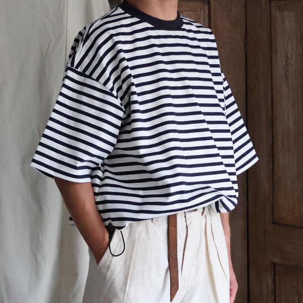 画像8: VORTEX 8オンス (MVS天竺) ボーダー ハーフスリーブ ドローコード バルーン Tシャツ【MADE IN JAPAN】『日本製』/ Upscape Audience