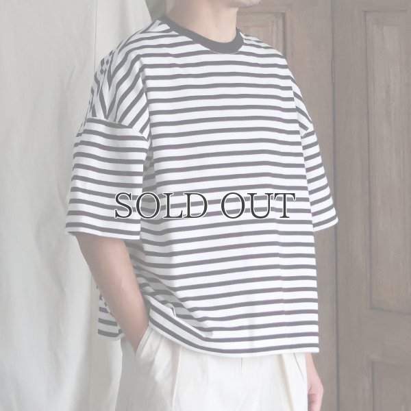 画像4: VORTEX 8オンス（MVS天竺) ボーダー クルーネック ハーフスリーブ クロップドTEE【MADE IN JAPAN】『日本製』/ Upscape Audience