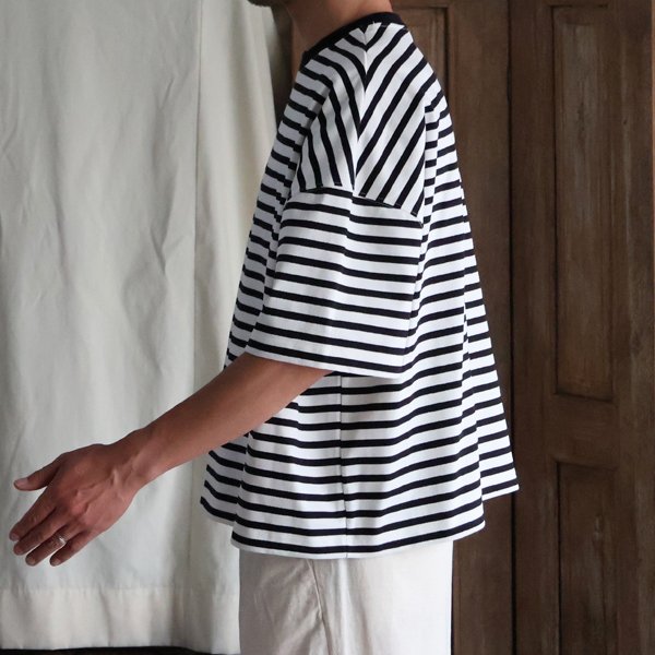 画像4: VORTEX 8オンス（MVS天竺) ボーダー クルーネック ハーフスリーブ クロップドTEE【MADE IN JAPAN】『日本製』/ Upscape Audience