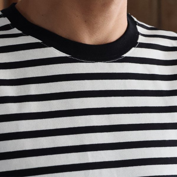 画像6: VORTEX 8オンス（MVS天竺) ボーダー クルーネック ハーフスリーブ クロップドTEE【MADE IN JAPAN】『日本製』/ Upscape Audience