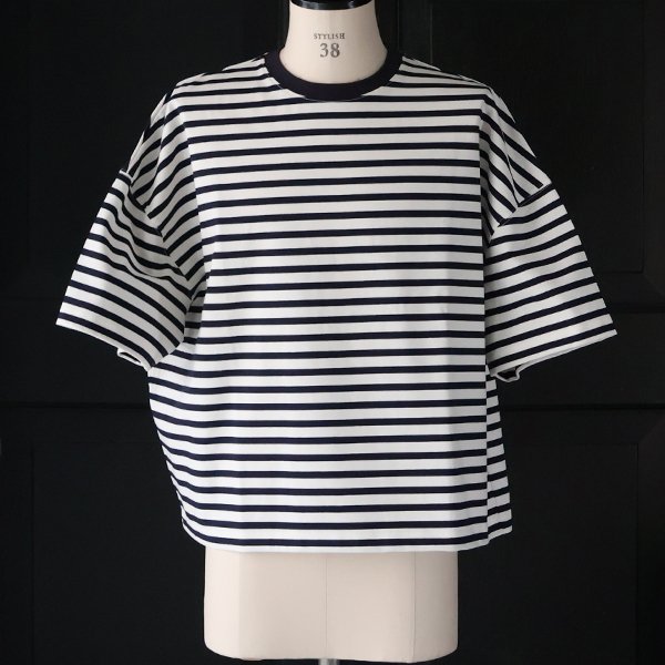 画像2: VORTEX 8オンス（MVS天竺) ボーダー クルーネック ハーフスリーブ クロップドTEE【MADE IN JAPAN】『日本製』/ Upscape Audience