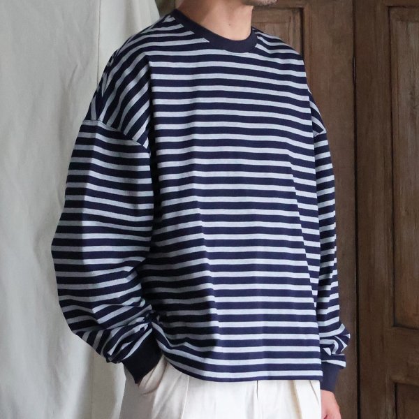 画像2: VORTEX 8オンス（MVS天竺）ボーダークルーネッククロップド 長袖 Tシャツ【MADE IN JAPAN】『日本製』/ Upscape Audience