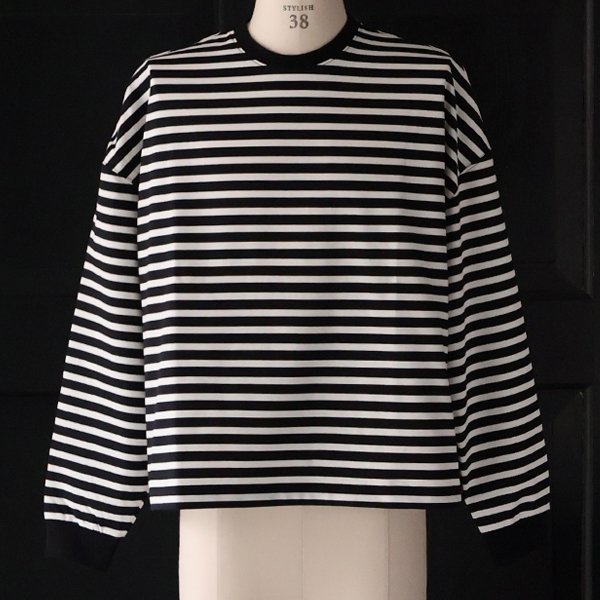 画像6: VORTEX 8オンス（MVS天竺）ボーダークルーネッククロップド 長袖 Tシャツ【MADE IN JAPAN】『日本製』/ Upscape Audience