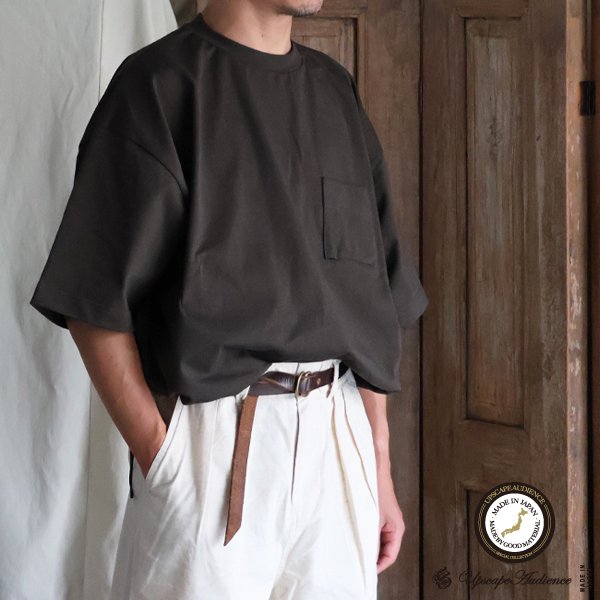 画像1: VORTEX 8オンス (MVS天竺) グラスポケ付 ハーフスリーブ ドローコード 2WAY Tシャツ【MADE IN JAPAN】『日本製』/ Upscape Audience