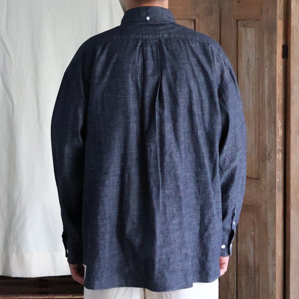 画像5: 「備中備後」 6オンス セルヴィッチ 白耳デニム 釦ダウン ボクシーAライン 長袖シャツ【MADE IN JAPAN】『日本製』【送料無料】/ Upscape Audience