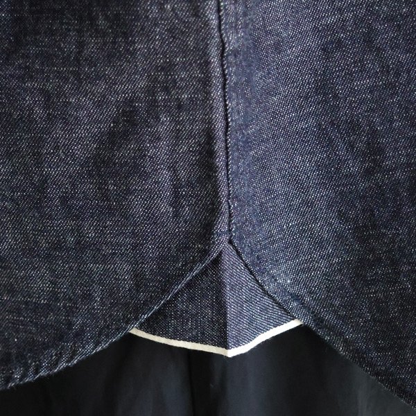 画像8: 「備中備後」 6オンス セルヴィッチ 白耳デニム 釦ダウン ボクシーAライン 長袖シャツ【MADE IN JAPAN】『日本製』【送料無料】/ Upscape Audience