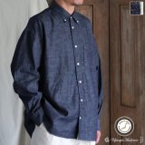 「備中備後」 6オンス セルヴィッチ 白耳デニム 釦ダウン ボクシーAライン 長袖シャツ【MADE IN JAPAN】『日本製』【送料無料】/ Upscape Audience