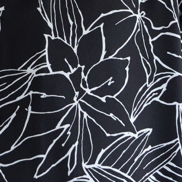 画像6: 「丹後」 ライトアムンゼン(梨地) 捺染 モノトーンフラワー “マシンプリント” オープンカラー ハーフスリーブシャツ【MADE IN JAPAN】『日本製』/ Upscape Audience