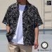 画像1: 「丹後」 ライトアムンゼン(梨地) 捺染 モノトーンフラワー “マシンプリント” オープンカラー ハーフスリーブシャツ【MADE IN JAPAN】『日本製』/ Upscape Audience (1)