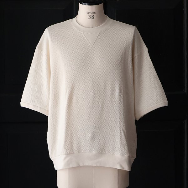 画像5: 「泉州」ハニカムサマーニット（7.45オンス）ガゼットクルーネック ハーフスリーブ スウェットライクTシャツ【MADE IN JAPAN】『日本製』 / Upscape Audience