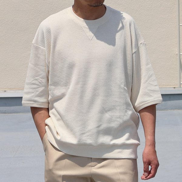 画像4: 「泉州」ハニカムサマーニット（7.45オンス）ガゼットクルーネック ハーフスリーブ スウェットライクTシャツ【MADE IN JAPAN】『日本製』 / Upscape Audience