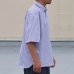 画像7: 吸水速乾・接触冷感・UVカット「多機能TECH 」 コットンライク ストライプ ボタンダウン ボクシーAライン ハーフスリーブシャツ【MADE IN JAPAN】『日本製』/ Upscape Audience (7)
