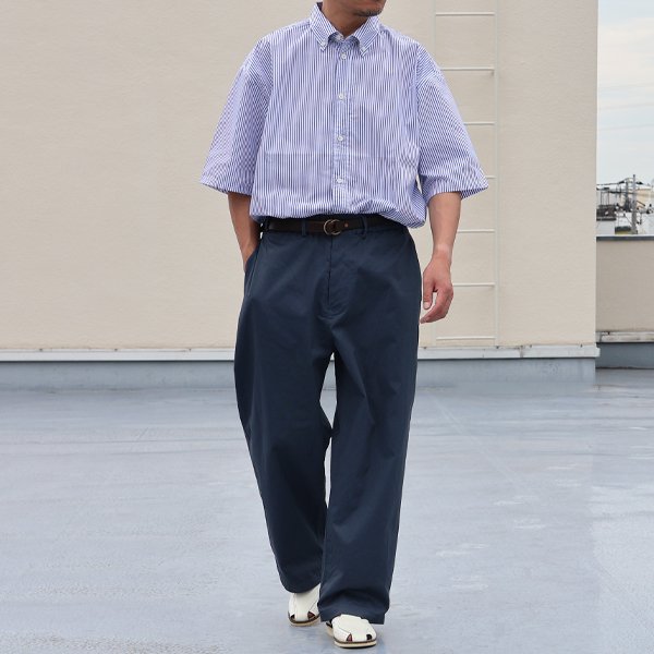 画像10: 吸水速乾・接触冷感・UVカット「多機能TECH 」 コットンライク ストライプ ボタンダウン ボクシーAライン ハーフスリーブシャツ【MADE IN JAPAN】『日本製』/ Upscape Audience