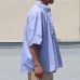 画像6: 吸水速乾・接触冷感・UVカット「多機能TECH 」 コットンライク ストライプ ボタンダウン ボクシーAライン ハーフスリーブシャツ【MADE IN JAPAN】『日本製』/ Upscape Audience (6)