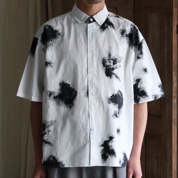 画像8: 「丹後」リップストップオーガニックコットン GERMAN スノーカモ レギュラーカラー ボクシーAライン ハーフスリーブシャツ【MADE IN JAPAN】『日本製』/ Upscape Audience