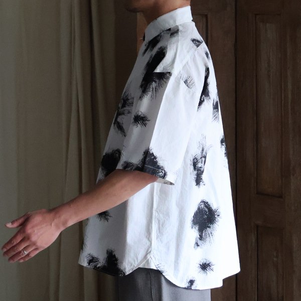 画像9: 「丹後」リップストップオーガニックコットン GERMAN スノーカモ レギュラーカラー ボクシーAライン ハーフスリーブシャツ【MADE IN JAPAN】『日本製』/ Upscape Audience