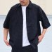画像2: 「遠州」ライトオンス オーバーダイポプリン  Wポケット ハーフスリーブ ワークシャツ【MADE IN JAPAN】『日本製』/ Upscape Audience (2)