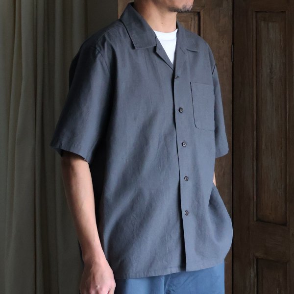 画像17: 「和歌山」綿麻ビンテージソフトキャンバス オープンカラー ハーフスリーブシャツ【MADE IN JAPAN】『日本製』/ Upscape Audience