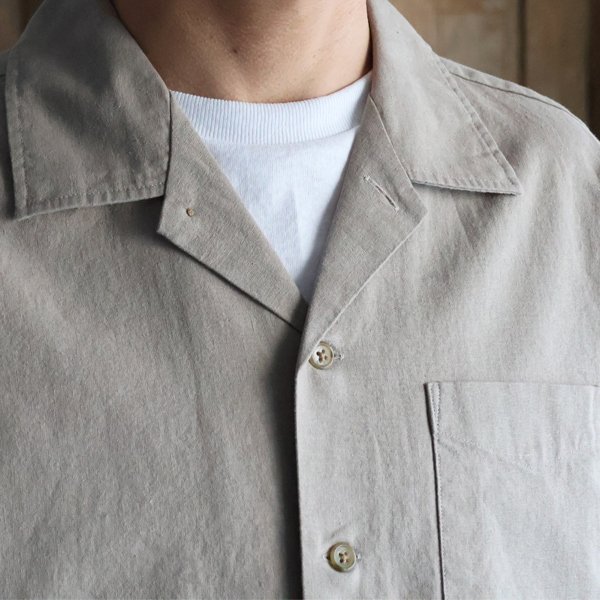 画像22: 「和歌山」綿麻ビンテージソフトキャンバス オープンカラー ハーフスリーブシャツ【MADE IN JAPAN】『日本製』/ Upscape Audience