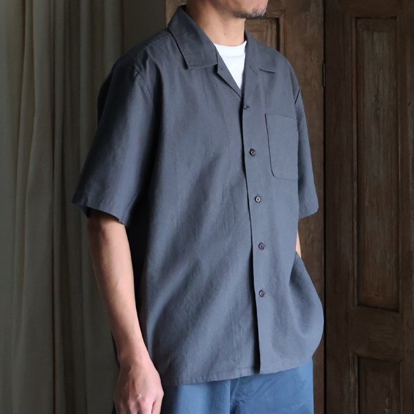 画像14: 「和歌山」綿麻ビンテージソフトキャンバス オープンカラー ハーフスリーブシャツ【MADE IN JAPAN】『日本製』/ Upscape Audience