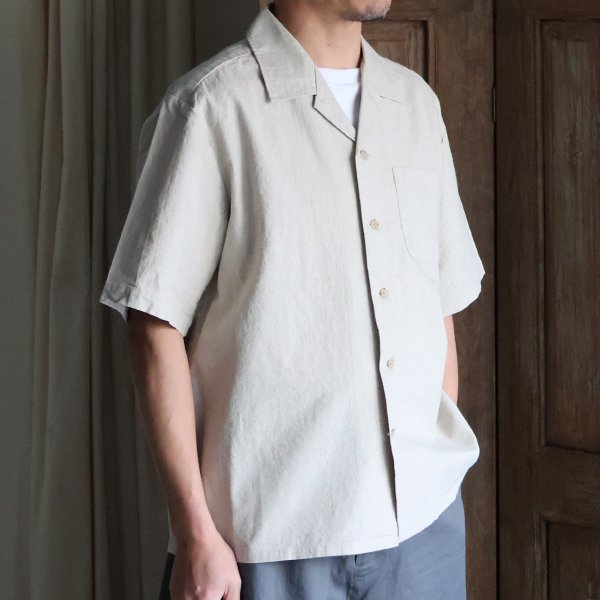 画像5: 「和歌山」綿麻ビンテージソフトキャンバス オープンカラー ハーフスリーブシャツ【MADE IN JAPAN】『日本製』/ Upscape Audience