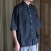 画像2: 「備後」 8オンス ムラデニム  ボタンダウン ボクシーAライン 半袖シャツ【MADE IN JAPAN】『日本製』/ Upscape Audience (2)