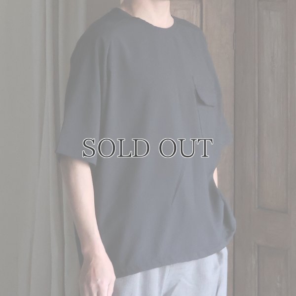 画像6: TECH サッカー ストライプ   コマンドセーターライクポケット バルーン 布帛Tシャツ【MADE IN JAPAN】『日本製』/ Upscape Audience