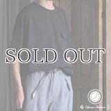 TECH サッカー ストライプ   コマンドセーターライクポケット バルーン 布帛Tシャツ【MADE IN JAPAN】『日本製』/ Upscape Audience