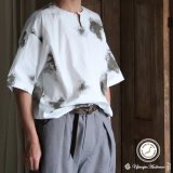 「丹後」リップストップオーガニックコットン GERMAN スノーカモ キーネック バルーン  ハーフスリーブ プルオーバーシャツ【MADE IN JAPAN】『日本製』/ Upscape Audience