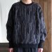 画像3: 「尾州」マルチカラー ストライプ 幾何柄コットンキルト ミリタリースリーブ フィンガーホール付き クルーネック【MADE IN JAPAN】『日本製』 / Upscape Audience (3)