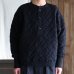 画像3: 「尾州」ダイヤ柄コットンキルト ミリタリースリーブ フィンガーホール付き 布帛ヘンリーネック【MADE IN JAPAN】『日本製』 / Upscape Audience (3)