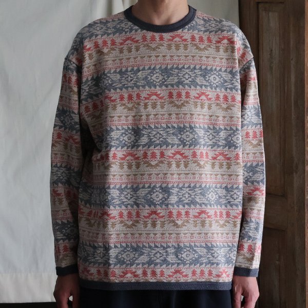画像13: 「尾州」JAZZネップ マルチカラー ジャガード クルーネック ニットソー 【MADE IN JAPAN】『日本製』/ Upscape Audience