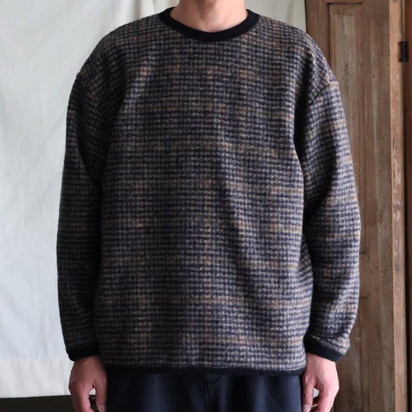 画像3: ECOLANA(エコラーナ) ウール スライバーチェック クルーネック プルオーバー【MADE IN JAPAN】『日本製』【送料無料】/ Upscape Audience
