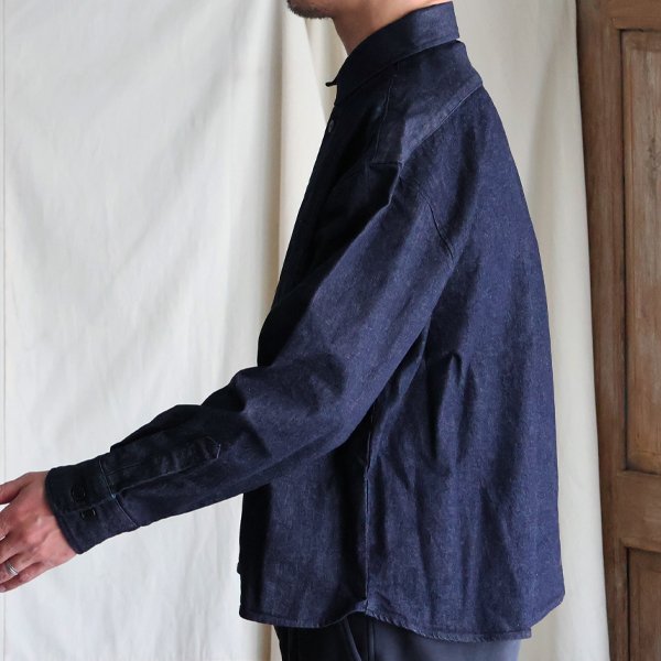 画像12: 「備中備後」KAIHARA DENIM®︎（10オンス） ボクシー クロップド 長袖シャツ【MADE IN JAPAN】『日本製』/ Upscape Audience