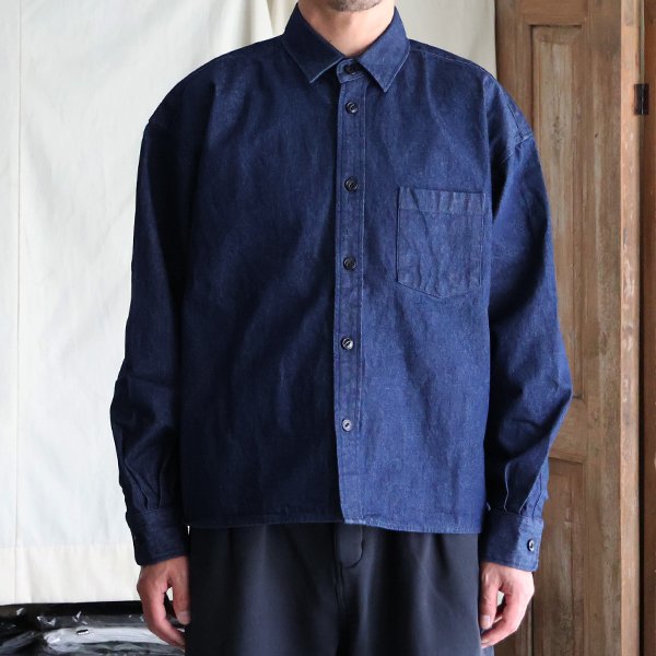 画像7: 「備中備後」KAIHARA DENIM®︎（10オンス） ボクシー クロップド 長袖シャツ【MADE IN JAPAN】『日本製』/ Upscape Audience