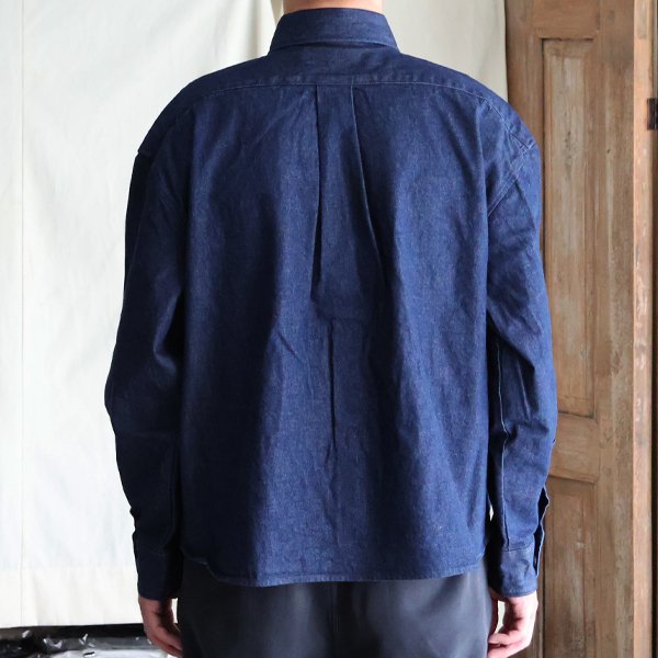 画像9: 「備中備後」KAIHARA DENIM®︎（10オンス） ボクシー クロップド 長袖シャツ【MADE IN JAPAN】『日本製』/ Upscape Audience