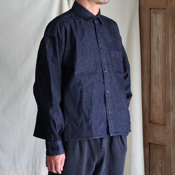 画像10: 「備中備後」KAIHARA DENIM®︎（10オンス） ボクシー クロップド 長袖シャツ【MADE IN JAPAN】『日本製』/ Upscape Audience