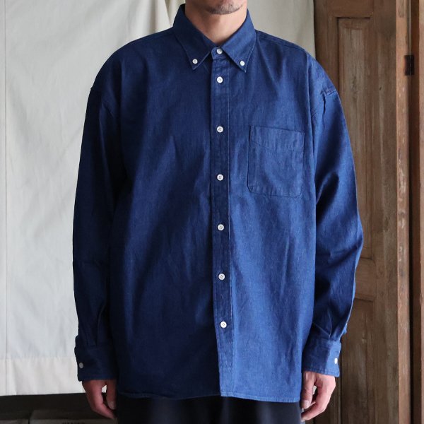 画像3: 「備中備後」 KAIHARA DENIM®(8オンス) カイハラデニム ボタンダウン ボクシーAライン 長袖シャツ【MADE IN JAPAN】『日本製』【送料無料】/ Upscape Audience