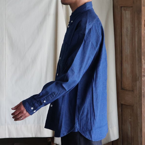 画像4: 「備中備後」 KAIHARA DENIM®(8オンス) カイハラデニム ボタンダウン ボクシーAライン 長袖シャツ【MADE IN JAPAN】『日本製』【送料無料】/ Upscape Audience
